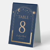 Plaque De Table Mysic Blue Gold Sun Moon Stars Mariage (Verso)