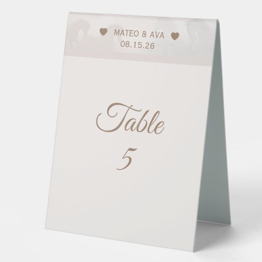 Plaque De Table Nature Chevaux Mariage Custom (Recto)