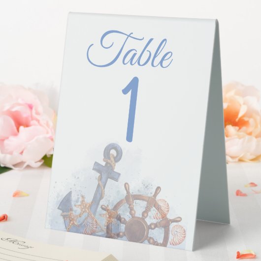 Plaque De Table Nautical Beach Mariage Numéro du thème (In SItu (Mariage))