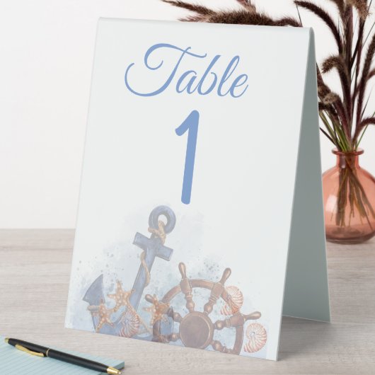 Plaque De Table Nautical Beach Mariage Numéro du thème (En SItu (Tableau))