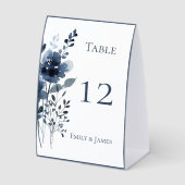 Plaque De Table Navy Blue Botanical Wedding (Recto)