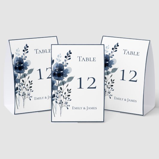 Plaque De Table Navy Blue Botanical Wedding (Insitu (multi))