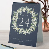 Plaque De Table Navy Snowberry+Eucalyptus Mariage Numéro de table (En SItu (Tableau))