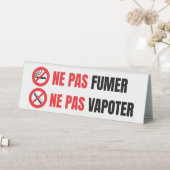 Plaque De Table Ne pas fumer, ne pas vapoter  (En SItu (Tableau))