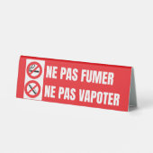Plaque De Table Ne pas fumer, ne pas vapoter (Verso)