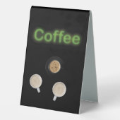 Plaque De Table Neon Coffee Station Cinq tasses (Verso)