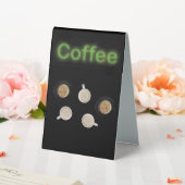 Plaque De Table Neon Coffee Station Cinq tasses (In SItu (Mariage))