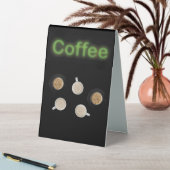 Plaque De Table Neon Coffee Station Cinq tasses (En SItu (Tableau))