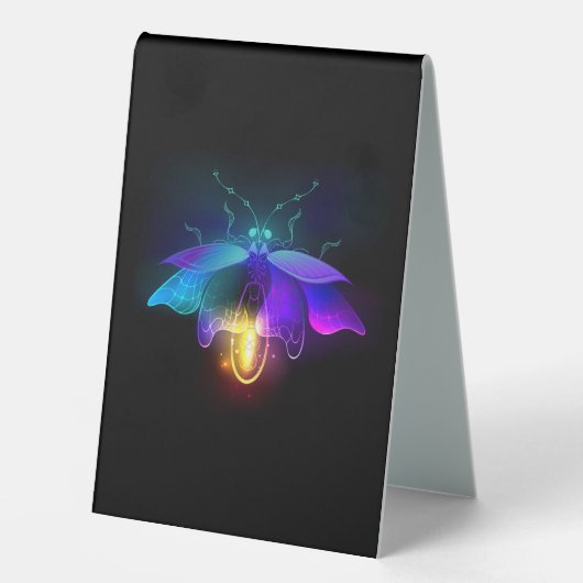 Plaque De Table Neon Firefly sur noir (Recto)