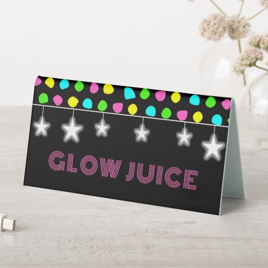 Plaque De Table Neon Retro Stars Glow Party (En SItu (Tableau))