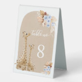 Plaque De Table Neutral Boho Pampas Grass Giraffe Baby Douche (Recto)