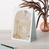 Plaque De Table Neutral Boho Pampas Grass Giraffe Baby Douche (En SItu (Tableau))