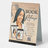 Plaque De Table Neutral Noir Moderne Livre Lancement Version Auteu (Verso)