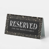 Plaque De Table Night Sky Stars Black Mariage Réservé (Verso)