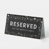 Plaque De Table Night Sky Stars Black Mariage Réservé (Verso)