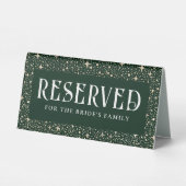 Plaque De Table Night Sky Stars Emerald Green Mariage Réservé (Verso)
