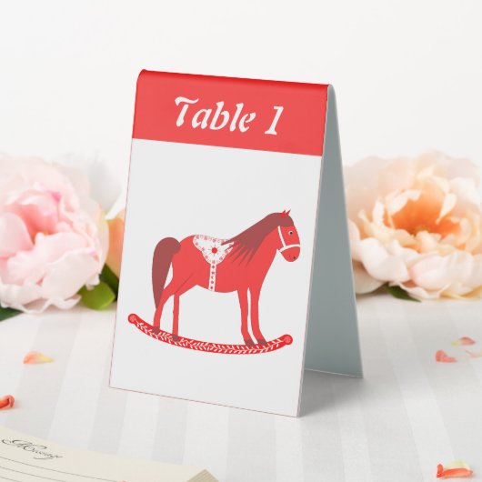 Plaque De Table Noël scandinave Cheval Rocse Custom (In SItu (Mariage))