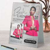 Plaque De Table Noir & Argent Auteur Livre Annonce de lancement (En SItu (Tableau))