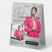 Plaque De Table Noir & Argent Auteur Livre Annonce de lancement (Verso)