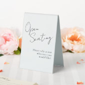 Plaque De Table Noir Blanc Script élégant Mariage Open Seating (In SItu (Mariage))