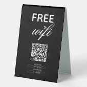 Plaque De Table Noir Blanc Simple Wi-Fi Gratuit QR Code Lieu (Verso)