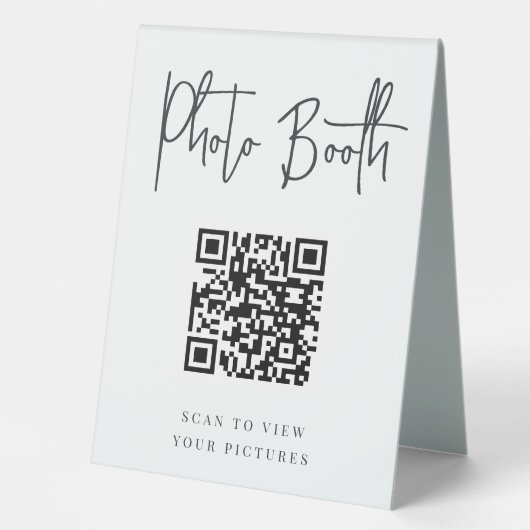 Plaque De Table Noir | Botte photo moderne manuscrite QR Code (Recto)