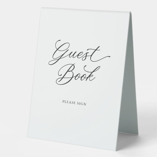 Plaque De Table Noir Élégant Script Moderne Calligraphie Livre d'i (Recto)