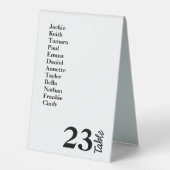 Plaque De Table Noir et blanc tendance Moderne Chic Nom et numéro (Recto)