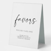 Plaque De Table Noir minimal Blanc Moderne Mariage Classique Faveu (Recto)