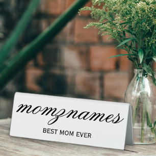 Plaque De Table Nom de la calligraphie personnalisée de la meilleu