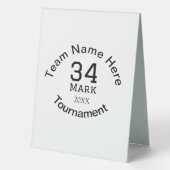 Plaque De Table Nom de l'équipe ici ajouter le nom du tournoi anné (Verso)
