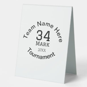 Plaque De Table nom de l'équipe ici ajouter le nom texte de l'anné