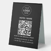 Plaque De Table Nom de l'hôtel Logo et code QR Services Tarifs Dét (Recto)