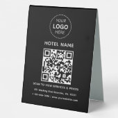Plaque De Table Nom de l'hôtel Logo et code QR Services Tarifs Dét (Verso)