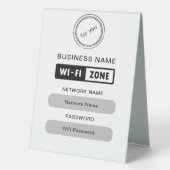 Plaque De Table Nom d'entreprise personnalisé Détails et logo Wifi (Recto)