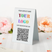 Plaque De Table Nom du code QR Logo du texte Table d'affaires Tent (In SItu (Mariage))