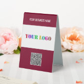 Plaque De Table Nom du logo de l'entreprise personnalisée Code QR  (In SItu (Mariage))