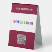 Plaque De Table Nom du logo de l'entreprise personnalisée Code QR  (Recto)