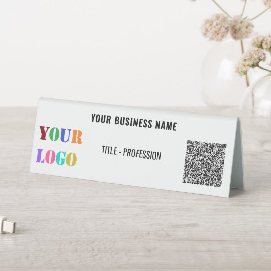 Plaque De Table Nom du logo de l'entreprise personnalisée Code QR  (En SItu (Tableau))