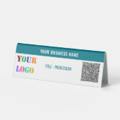 Plaque De Table Nom du logo de l'entreprise QR Code Table Tente Mo (Recto)