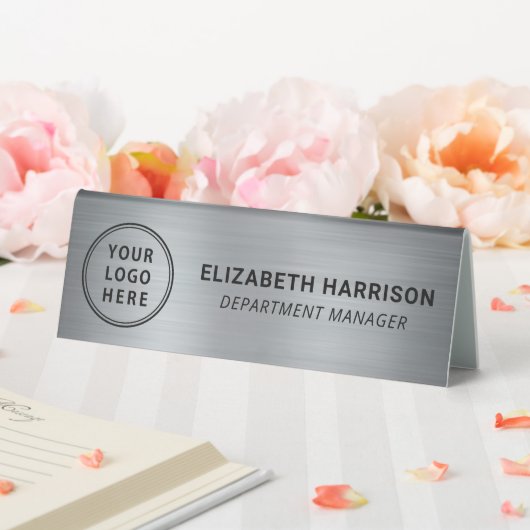 Plaque De Table Nom du logo d'entreprise Silver Modern (In SItu (Mariage))