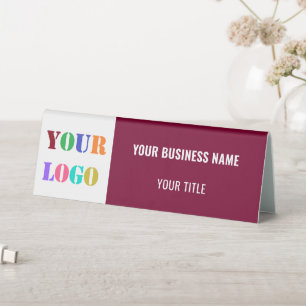 Plaque De Table Nom du logo personnalisé Modèle de la tente de tab