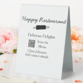 Plaque De Table Nom du restaurant scan QR menu ajouter les coordon (In SItu (Mariage))