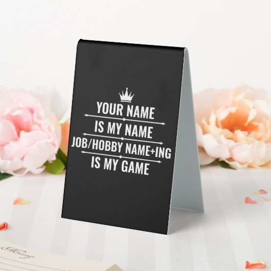 Plaque De Table Nom du travail et du passe-temps Funny personnalis (In SItu (Mariage))