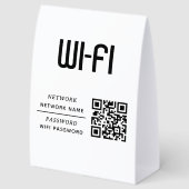 Plaque De Table Nom et mot de passe du réseau WiFi Code QR (Arrière)