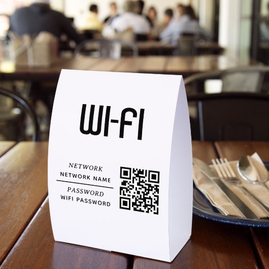 Plaque De Table Nom et mot de passe du réseau WiFi Code QR (Insitu (restaurant))