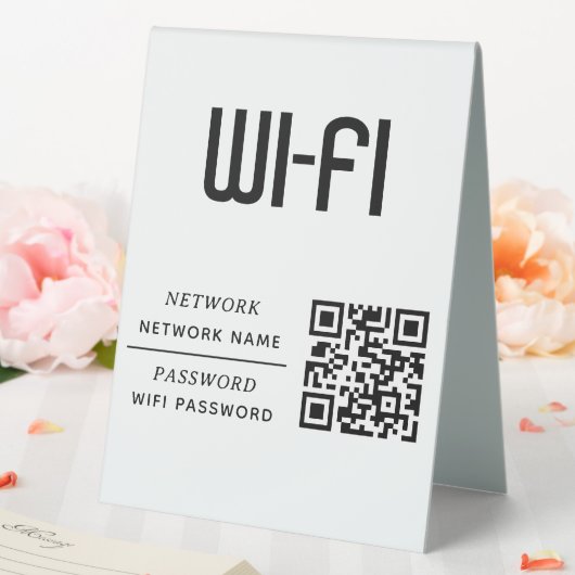 Plaque De Table Nom et mot de passe du réseau WiFi Code QR (In SItu (Mariage))