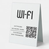 Plaque De Table Nom et mot de passe du réseau WiFi Code QR (Verso)