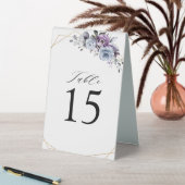 Plaque De Table Nombre de tableau géométrique des fleurs pourpres  (En SItu (Tableau))