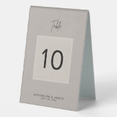 Plaque De Table Nombre minimal de Mariages beiges (Verso)